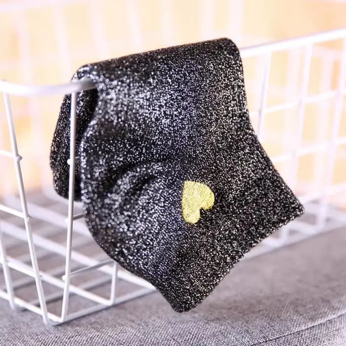 5 paires/ensemble femmes filles brodé amour coeur paillettes brillant chaussettes argent coloré mode drôle respirant
