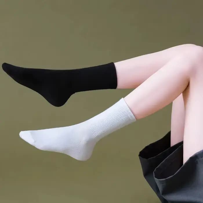 5 paires de chaussettes de sport mi-mollet pour femmes