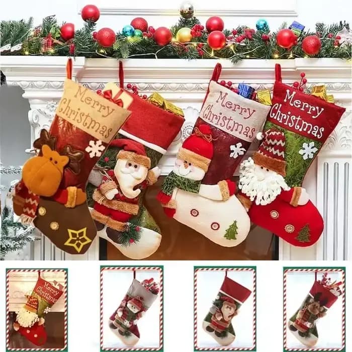 Bas de Noël avec Bonhomme de Neige