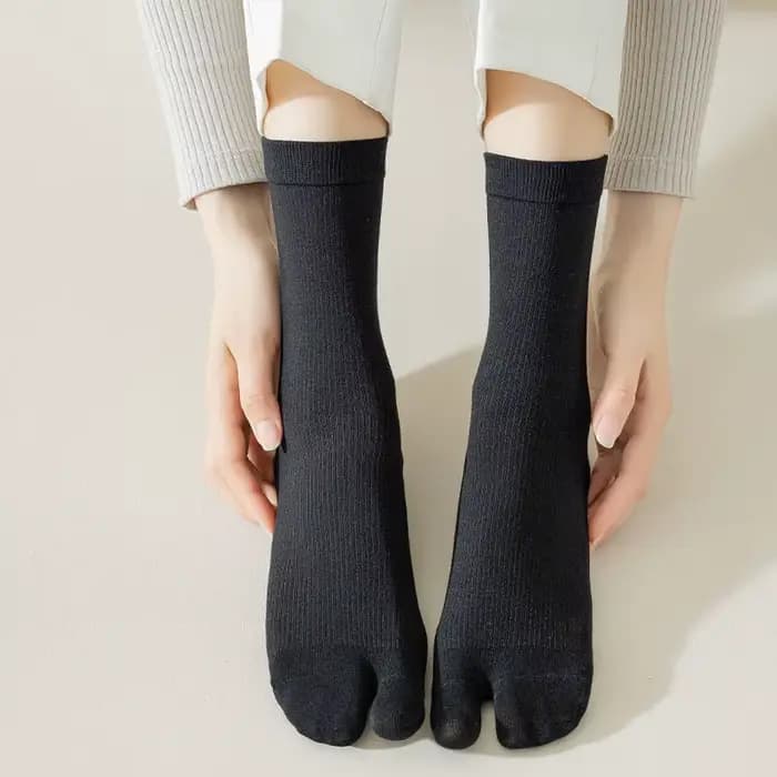 Mode Style japonais Tabi orteil chaussettes pour hommes femmes été fibre deux doigts