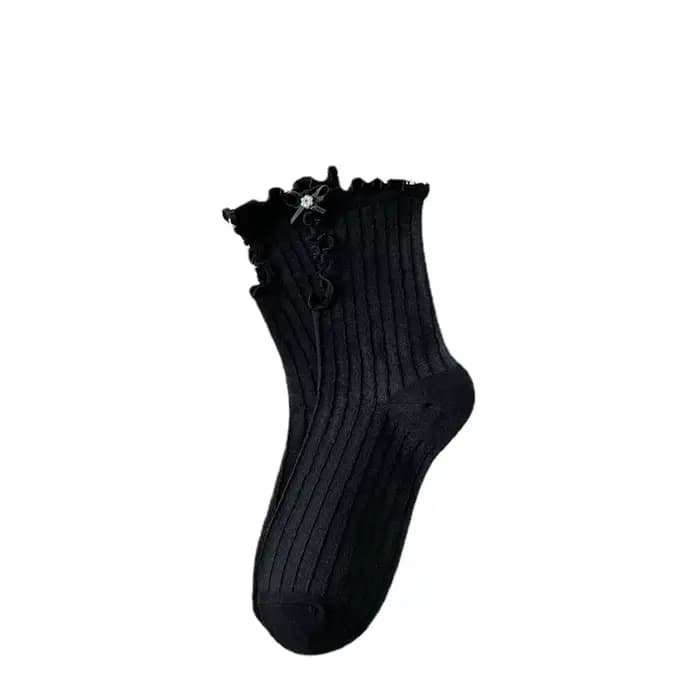 Chaussettes en dentelle avec nœud pour femmes