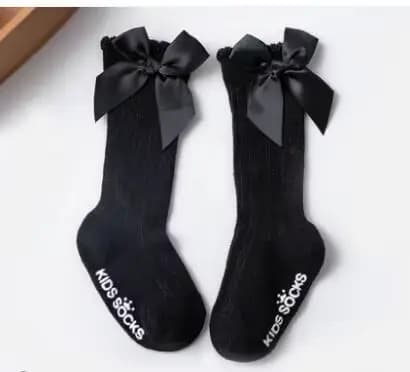 Chaussettes Tube hautes avec nœud papillon rouge, bas de noël pour filles, nourrissons et tout-petits, en coton doux, chaussettes de sol antidérapantes, cadeau pour bébé