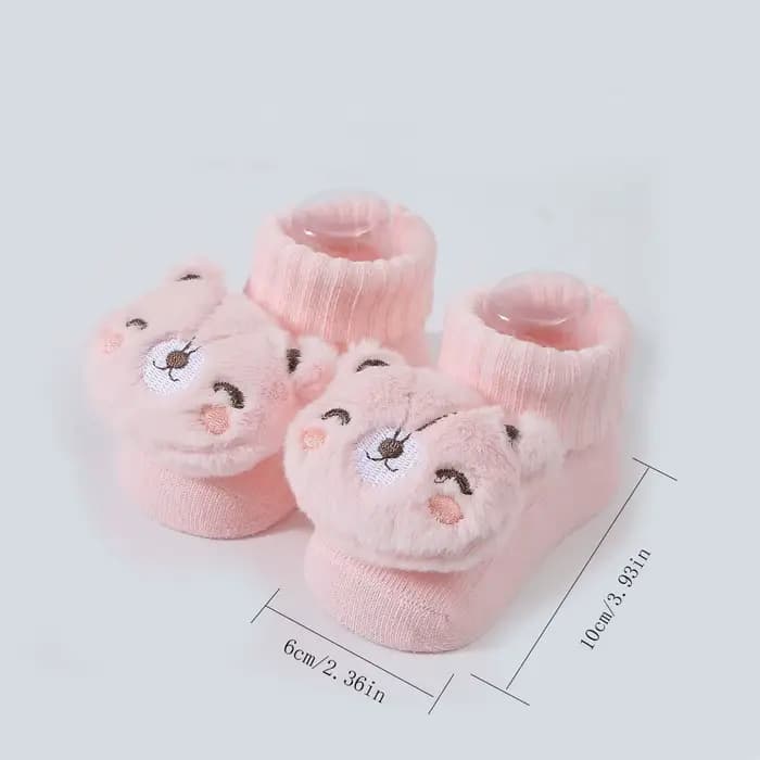 Mignon dessin animé poupée nouveau-né chaussettes printemps nouveau bébé doux solide Prewalker tricoté chaussette pour