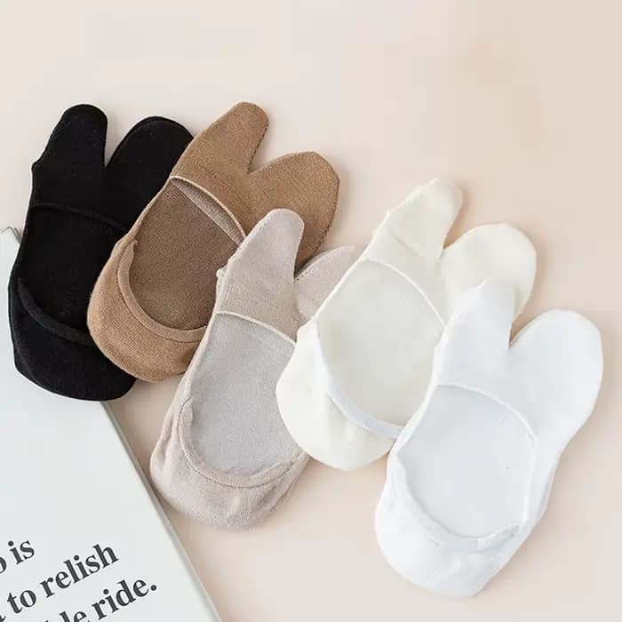 Chaussettes antidérapantes invisibles à deux orteils pour femmes