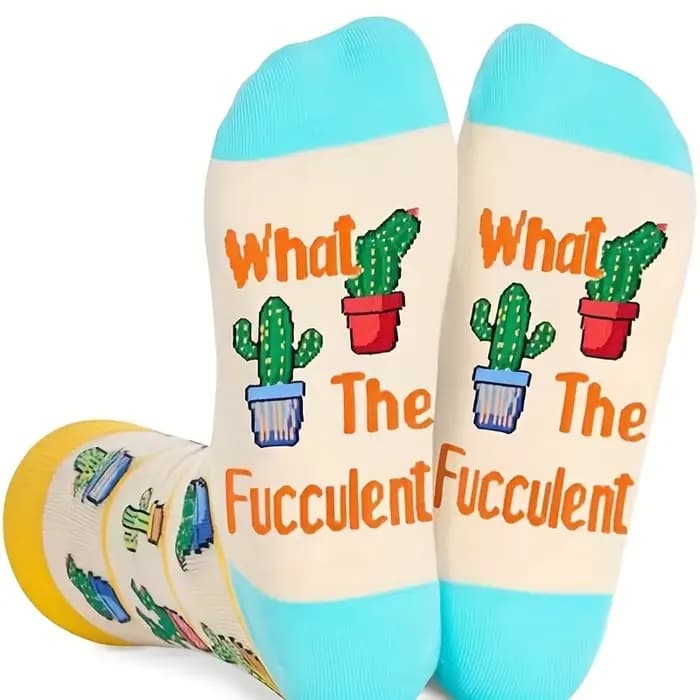 Chaussettes fantaisie pour femme en coton