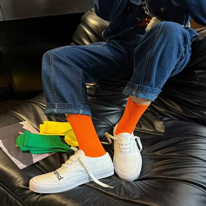 Chaussettes unisexes décontractées en coton
