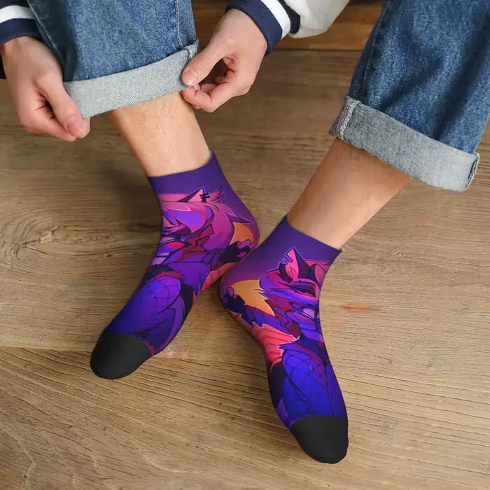 Loona Collage Helluva Boss Anime chaussettes Harajuku bas toutes saisons