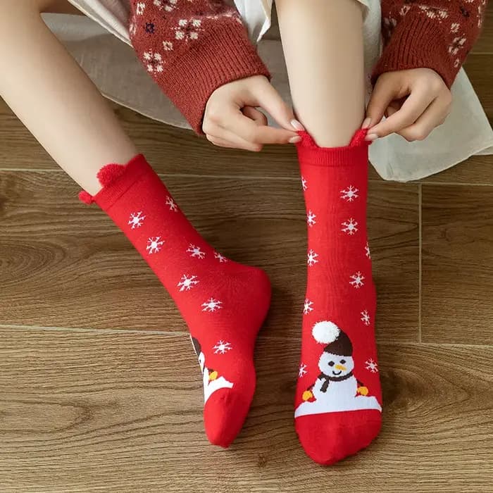 2 paires de chaussettes de noël amusantes