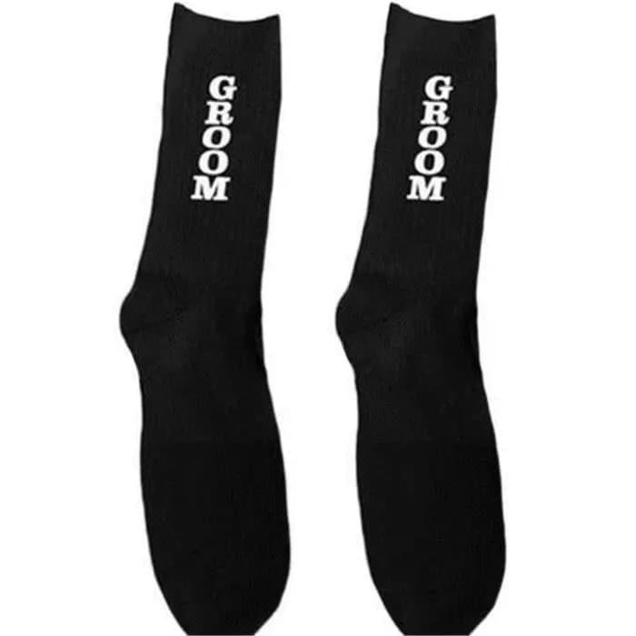 Chaussettes de mariage amusantes noires pour garçons d'honneur