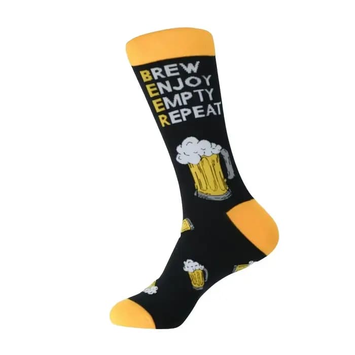 1 paire de chaussettes en verre de bière noir