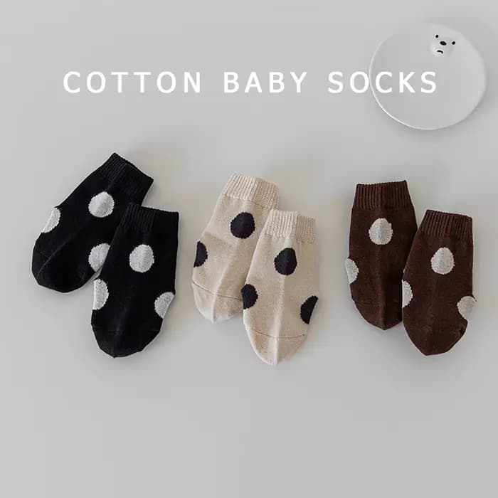 Chaussettes mignonnes à pois pour bébé, nouveau-né, garçon et fille, en coton, Tube central, coréen, décontractées, pour enfants de 0 à 6 ans, printemps-automne