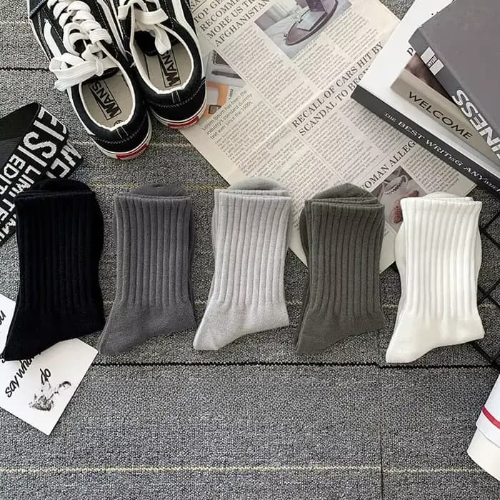 Nouveau 5 paires Cool hommes noir blanc chaussettes chaudes ensemble automne hiver mâle couleur unie Sport