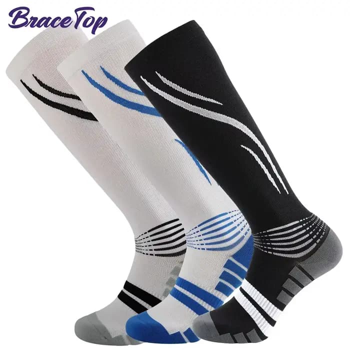 1 paire de chaussettes de sport à haute compression pour hommes et femmes