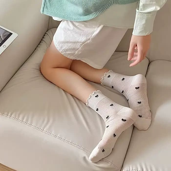 Chaussettes à volants en fibre de bambou pour femmes
