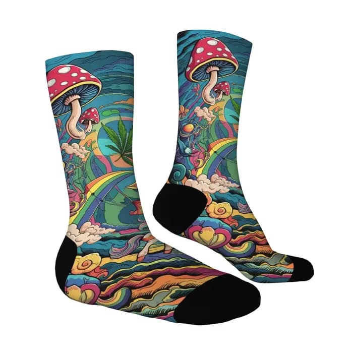 Harajuku rétro bohème fantaisie imprimé chaussettes pour hommes confortable respirant