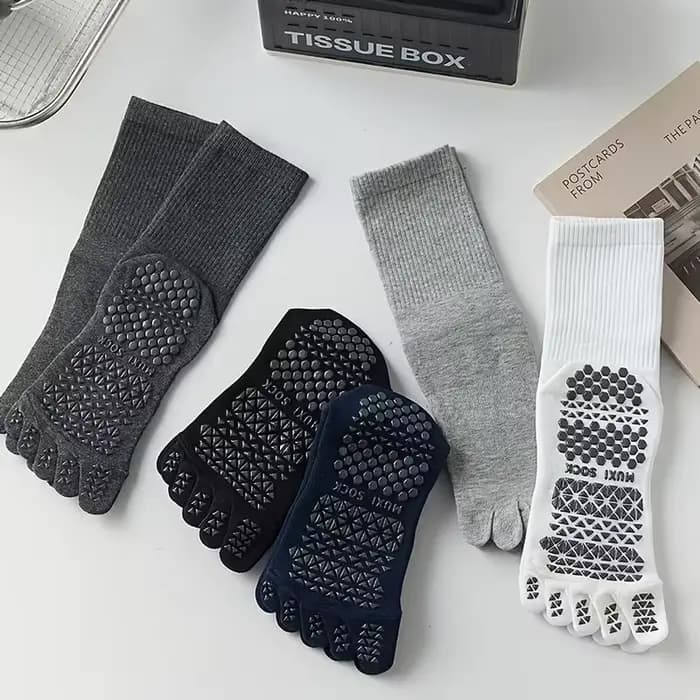 Chaussettes de yoga en coton à cinq orteils pour hommes avec séparation