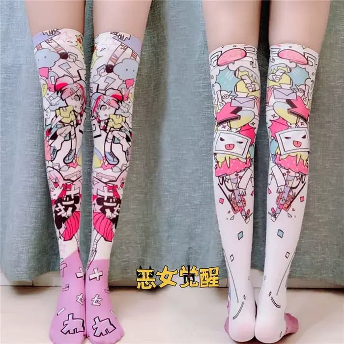 Nouvelles chaussettes mode bas décontracté Polyester cuisse haute sur genou
