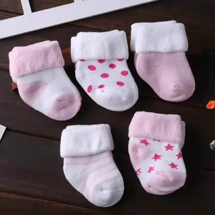 Chaussettes unisexes coordonnantes en coton pour bébé garçon et fille