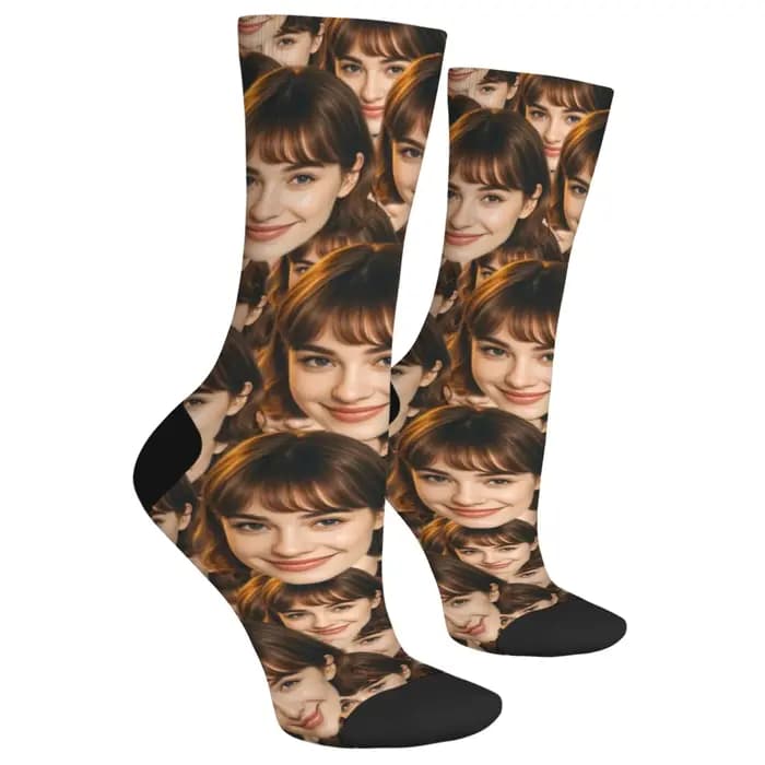 Chaussettes amusantes personnalisées avec visage personnalisé