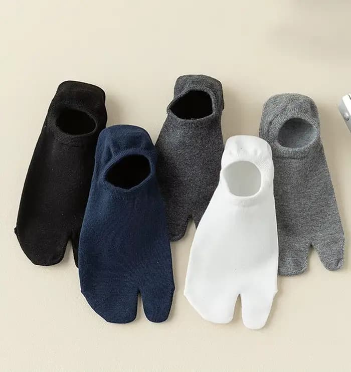 Chaussettes d'été fines et invisibles à 2 orteils pour hommes