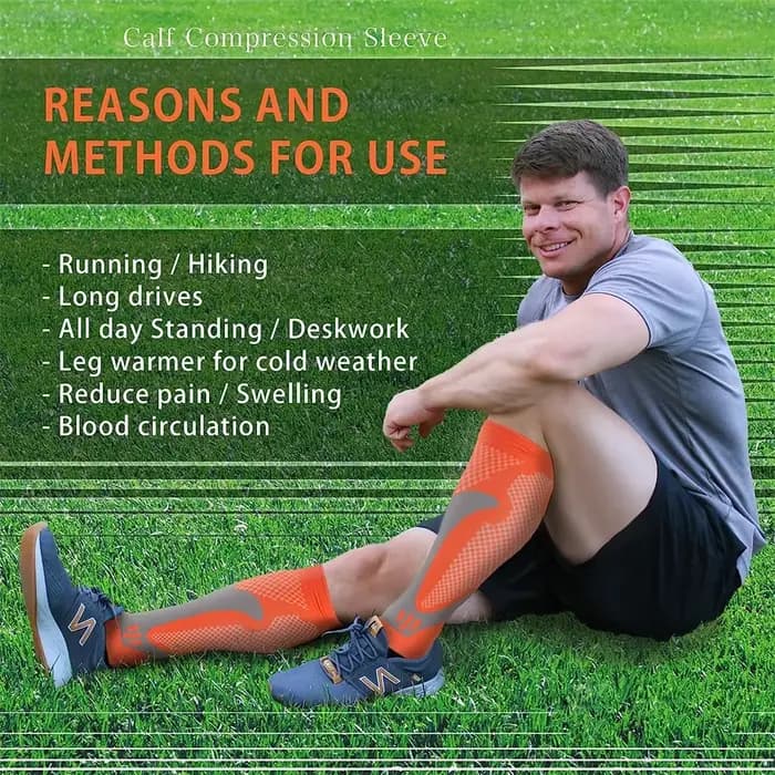 1 paire de manchons de Compression pour mollets, chaussettes de soutien des mollets pour le Football, la course à pied, le basket-ball, les voyages, le travail, le Sport