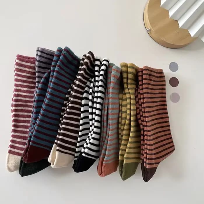 Chaussettes rétro à rayures pour femmes, tube moyen, bas en coton, bas coréens, chaussettes japonaises, Gucci, printemps et automne