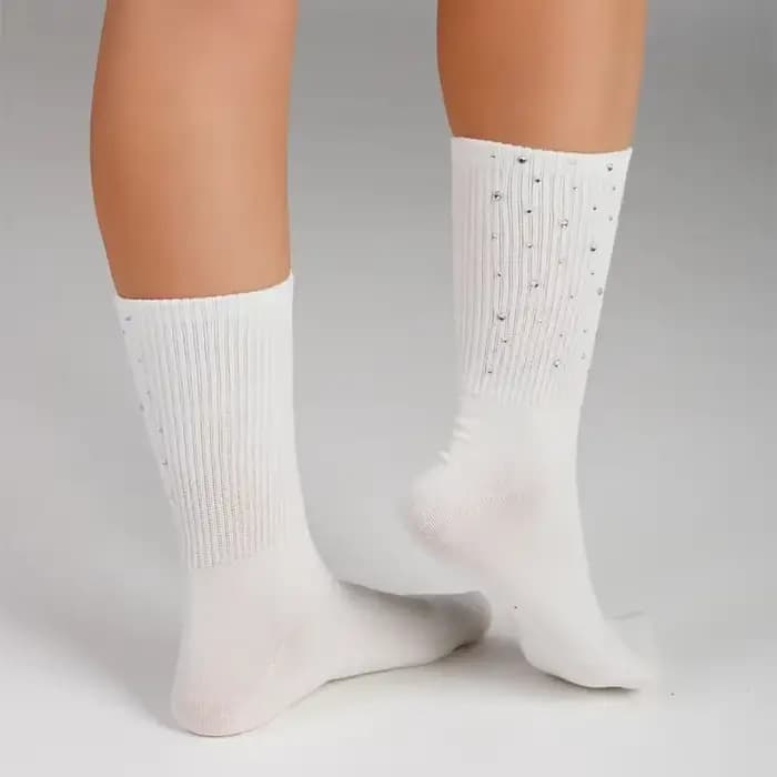 Chaussettes mi-hautes pour femme en coton