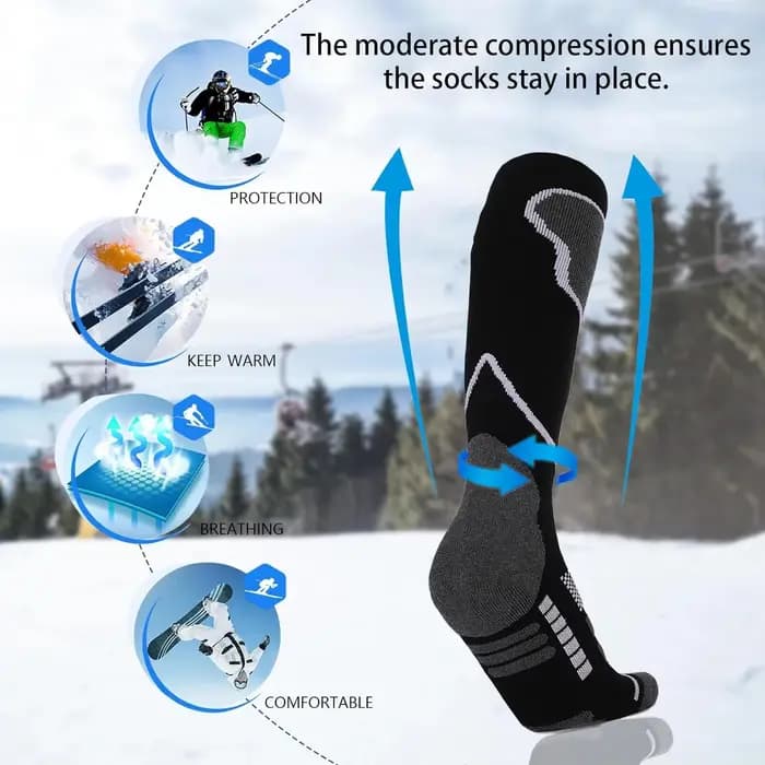 YANBIGUO 2 paires de chaussettes de Ski en laine