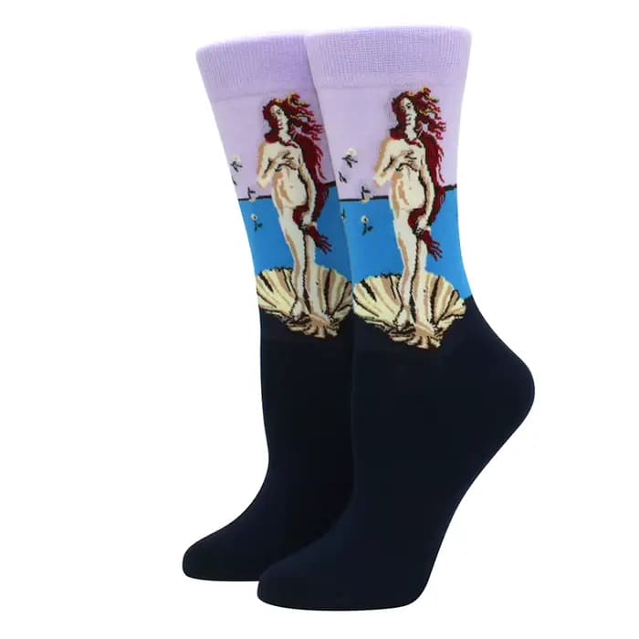 1 paire offre spéciale classique automne hiver rétro femmes personnalité Art Van Gogh murale monde célèbre peinture femme chaussette huile chaussettes