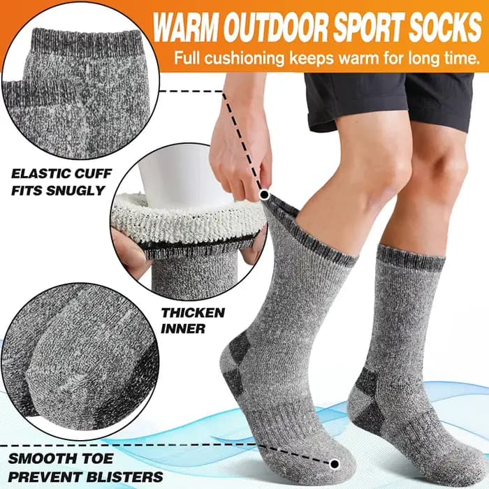 3 paires de chaussettes d'hiver pour hommes