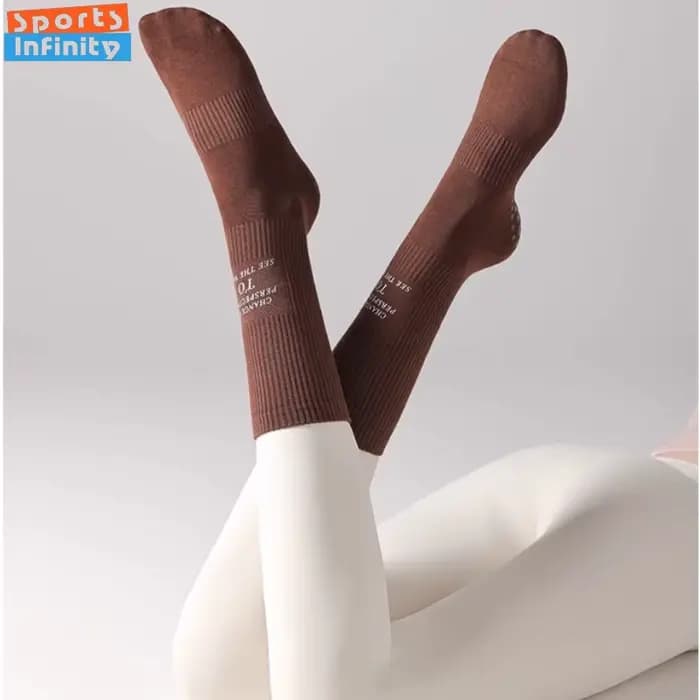 Chaussettes de Yoga à Tube moyen antidérapantes pour femmes