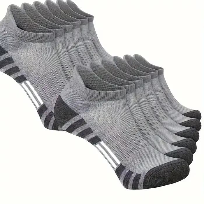 6/12 paires de chaussettes de course confortables et rembourrées, légères, évacuant l'humidité, respirantes, coupe basse, languettes antidérapantes