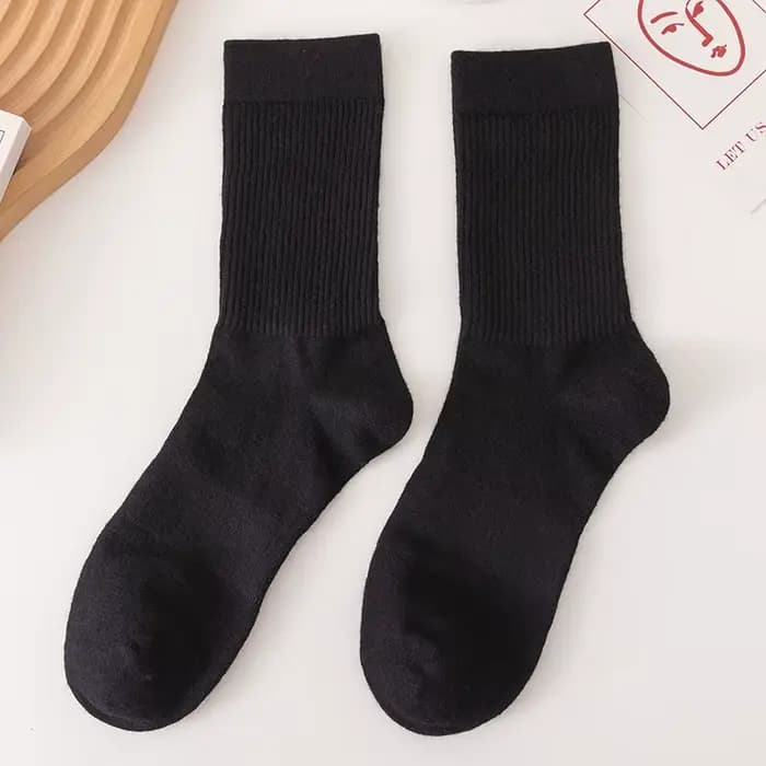 4 paires de chaussettes pour hommes de couleur unie 100% laine épaissie mi-mollet