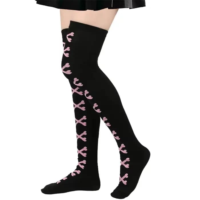 Chaussettes hautes pour femmes, chaussettes de bottes en tricot torsadé au-dessus du genou, os croisés, longues et chaudes, chauffe-jambes à la mode, hiver
