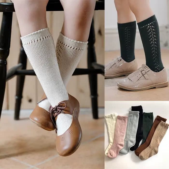1 paire 100% coton enfants chaussettes hautes bébé filles garçons printemps automne