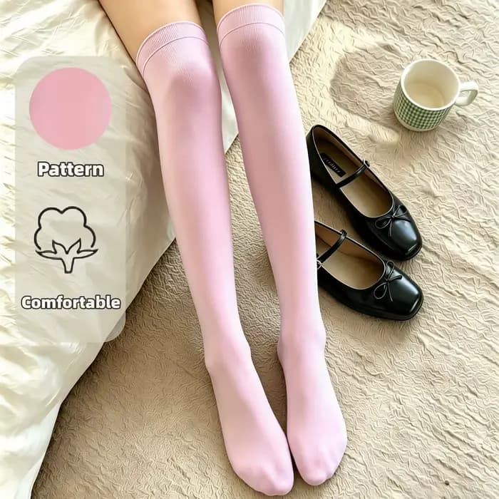 Chaussettes roses unies pour femmes