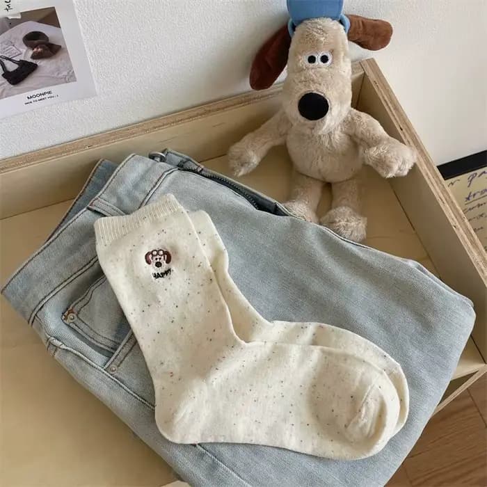 Chaussettes mi-tube en coton pour femmes
