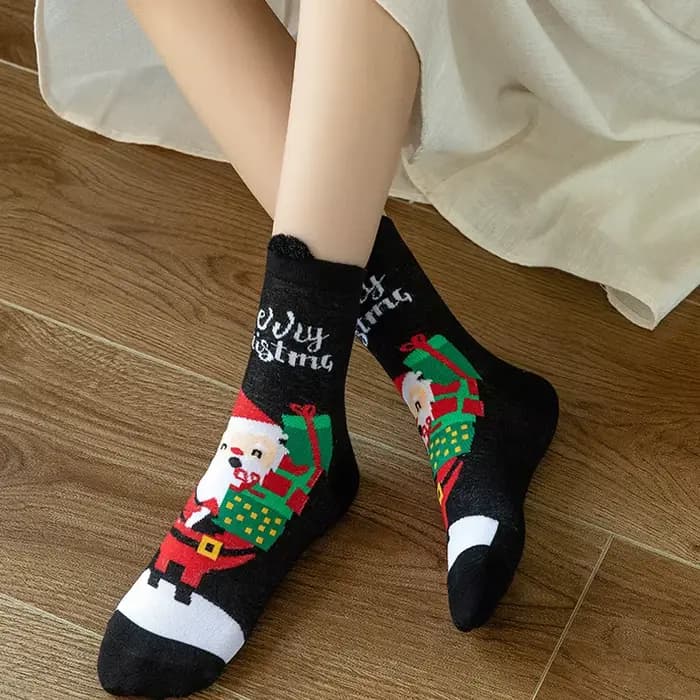 2 paires de chaussettes de noël amusantes