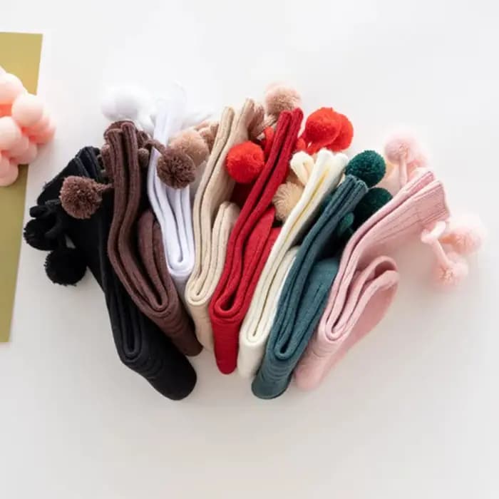 Chaussettes bébé coton solide doux longues