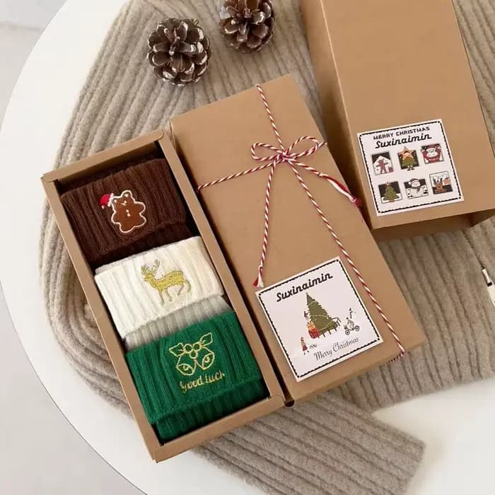 Chaussettes de noël en coton pour femmes