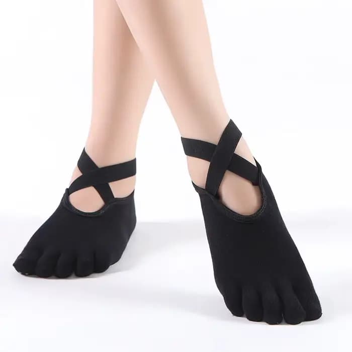 Chaussettes de Yoga antidérapantes à cinq orteils pour femmes