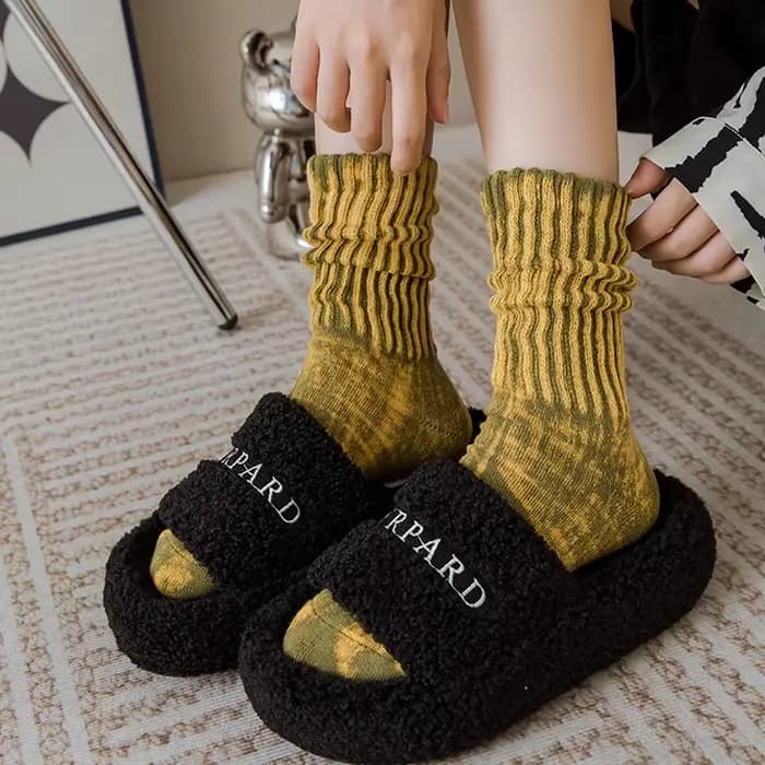 Chaussettes mi-longues en coton délavé pour hommes et femmes
