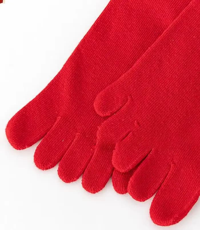 Chaussettes rouges à cinq doigts pour femmes et hommes