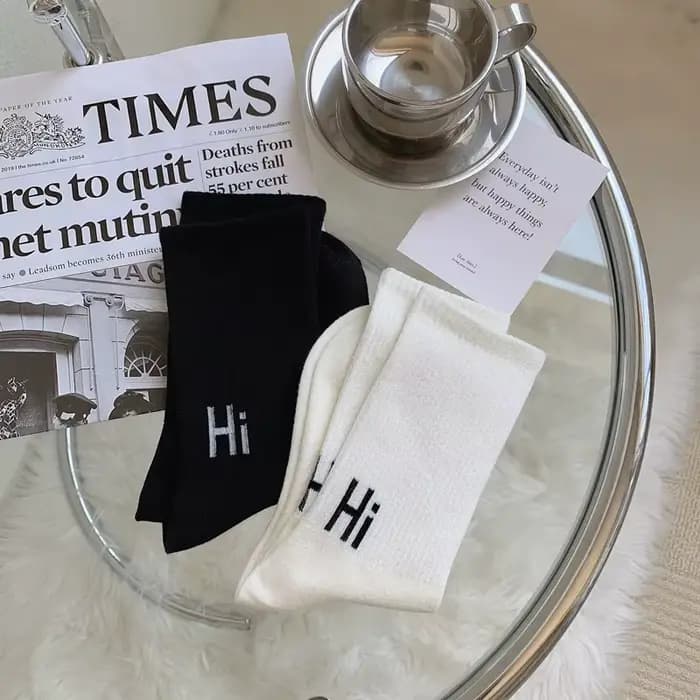 Chaussettes mi-tube en coton pour femmes