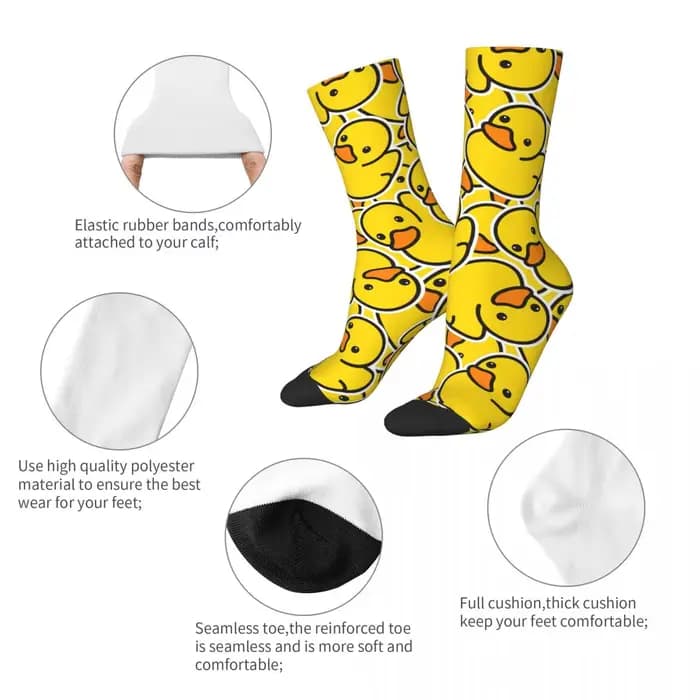 Chaussettes de canard jaune décontractées pour hommes et femmes
