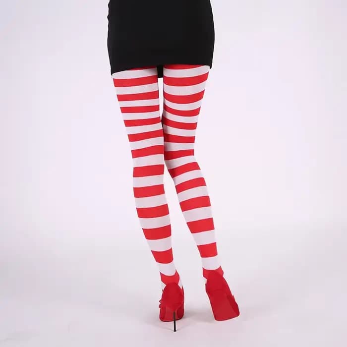 Collants rayés de noël