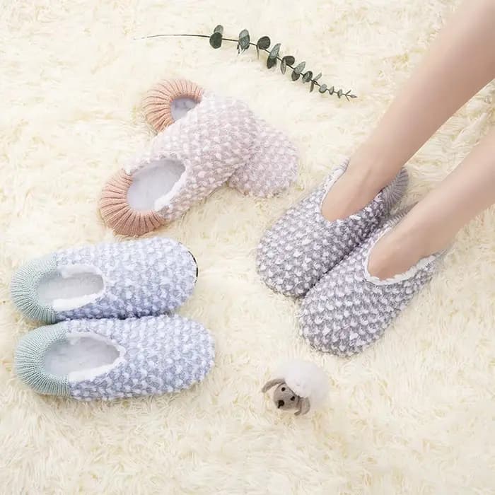 Femmes pantoufle chaussette hiver plus chaud épaissir doux flou confortable chaussures antidérapantes mode femme maison chambre intérieur sol mâle chaussettes courtes