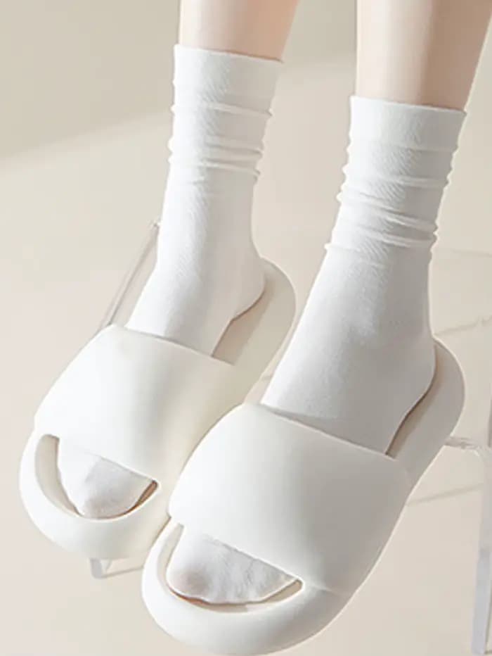 1/5/10/15/20 paires de nouvelles chaussettes mi-mollet pour femmes, version coréenne, blanc pur