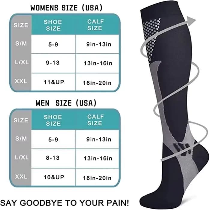1 paire de chaussettes de Compression