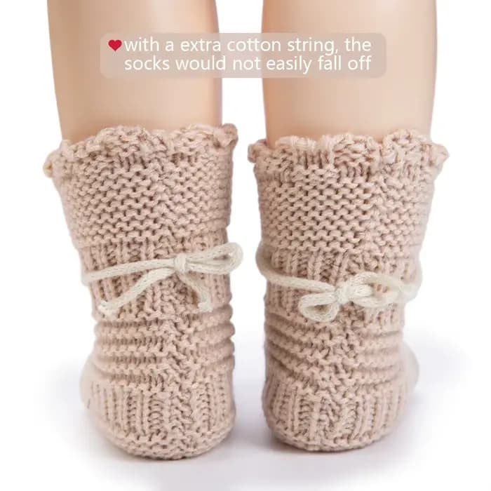 2 pièces/paire bébé tricot chaussettes 0-12M solide Cochet marche